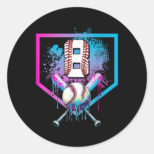 Adesivo Beisebol Drill 8º Aniversário Home Plate Boys Juve (Frente)