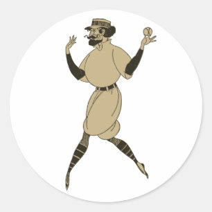 Adesivo Beisebol Esportivo Vintage, Jogador Vitoriano De B