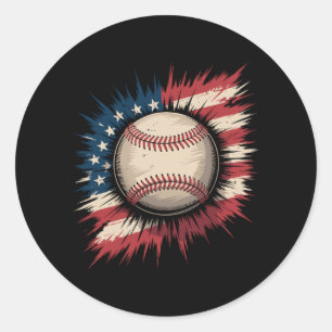 Adesivo Beisebol Patriótico EUA Bandeira Americana Esporte