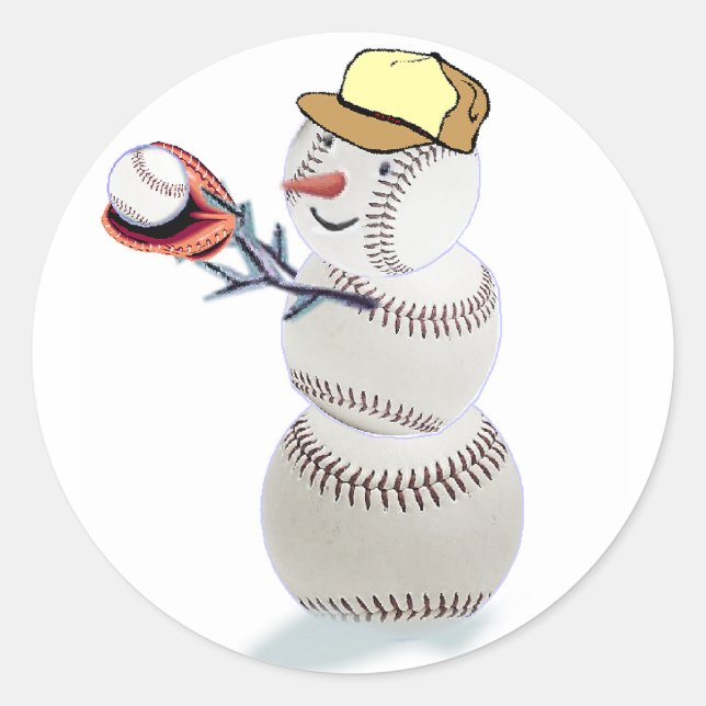 Adesivo Beisebol Snowman Natal (Frente)