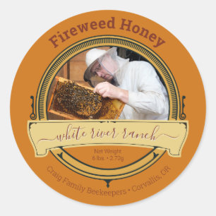 Adesivo Bekeeper Photo Amber Large Honey Stickers