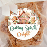 Adesivo Beking Spirits Bright Christmas Cookie<br><div class="desc">Vinheta-redonda Clássica de Biscoito de Natal Brilhante</div>