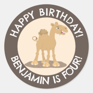Adesivo Bela animação de aniversário personalizada do came