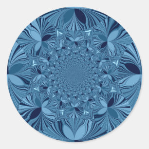 Adesivo Bela Arte de Caleidoscópio Azul Iridescente e Enca