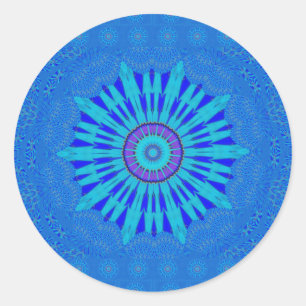 Adesivo Bela Arte de Mandala Azul Real Impressa
