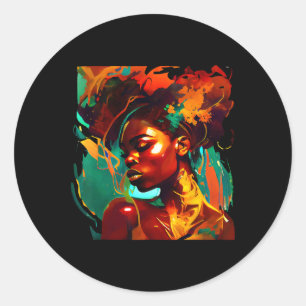 Adesivo Bela Arte Negra Mulher Afro-Americana Pintura
