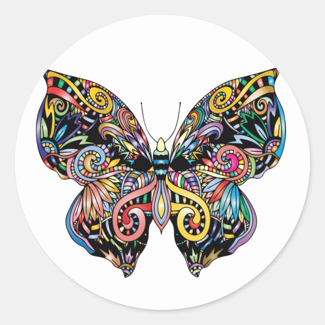 Adesivo Bela borboleta ilustrada (Frente)