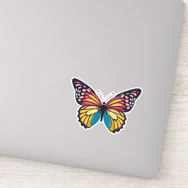 Adesivo Bela Borboleta Multicolorida (Detalhe)