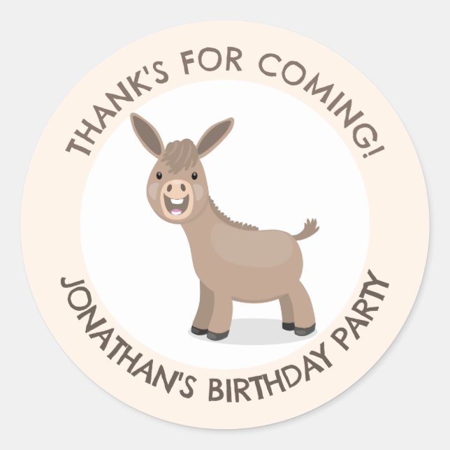 Adesivo Bela burra personalizada aniversário de desenho an (Frente)