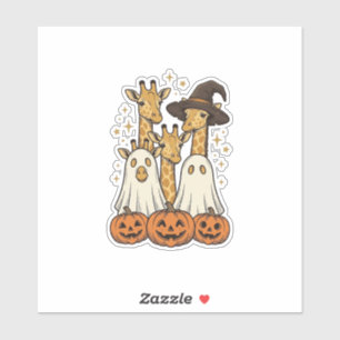Adesivo Bela Camisa de Halloween Girafa Fantasma Abóbora D