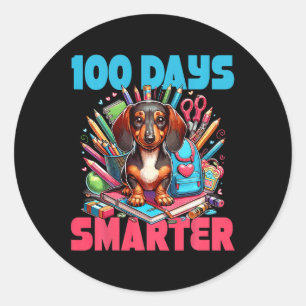 Adesivo Bela Dachshund 100º Dia Da Escola 100 Dias Mais In