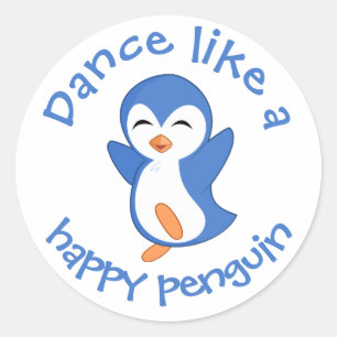Adesivo Bela dança Como um Pinguim Feliz