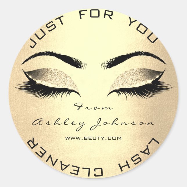 Adesivo Bela Dourada Falsa Salão Olhos Lash Cleaner (Frente)