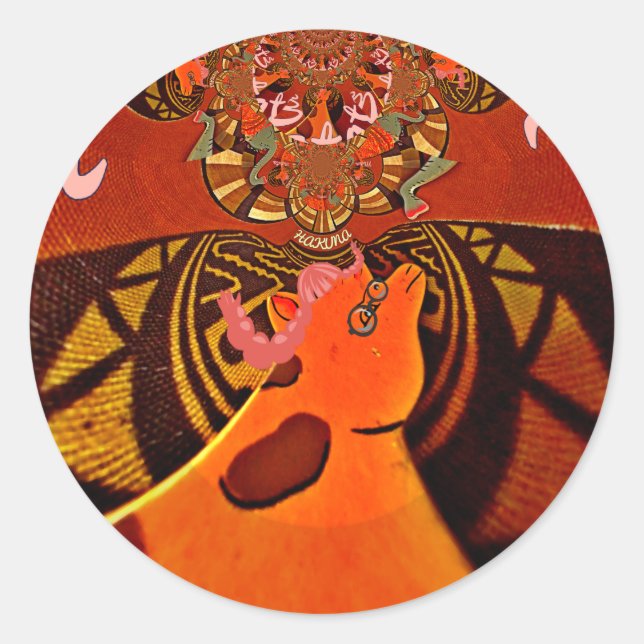 Adesivo Bela e incrível Girafa ama animais safari (Frente)