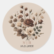 Bela Floral Marrom Bege Mousser de Mocha Casamento