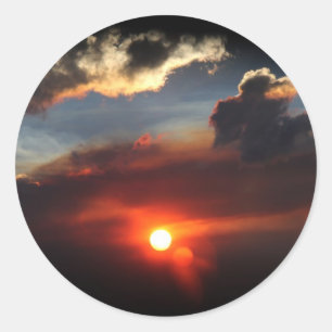 Adesivo bela foto de pôr do sol esfumaçado
