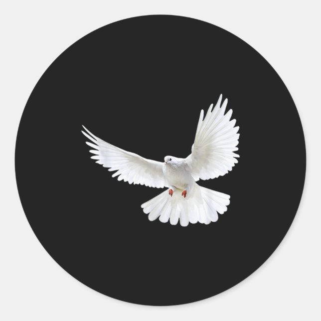 Adesivo Bela Foto Silhueta de Pombo Branco Pacífico Voador (Frente)