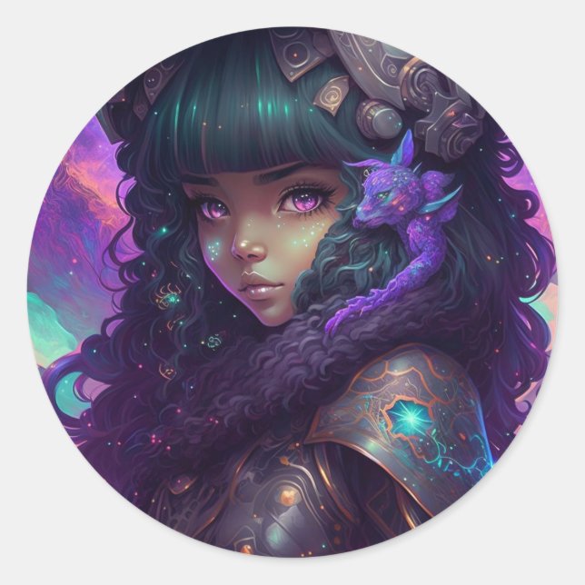 Adesivo Bela Guerreira de Animes (Frente)