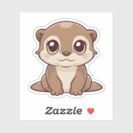 Adesivo Bela Kawaii Otter Adorável Arte Animal