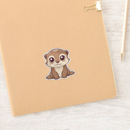 Adesivo Bela Kawaii Otter Adorável Arte Animal