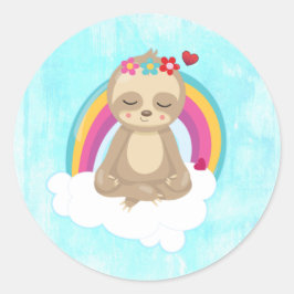 Adesivo Bela Lama Marrom, Meditando em uma Nuvem