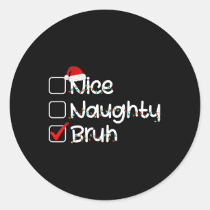 Adesivo Bela Noiva Bruh Engraçado Lista de Natal Santa Hat
