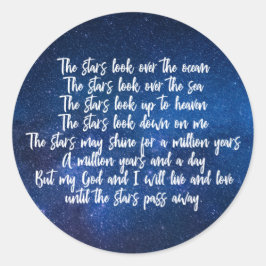 Adesivo Bela oração Cristã Stars Poem Night Sky