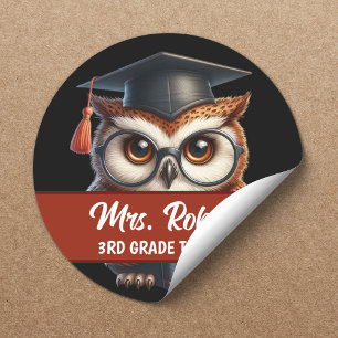 Adesivo Bela OWL em Óculos Professor de Tutor de Greve Ver
