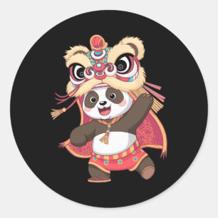Adesivo Bela Panda Dançando Feliz Chinês Ano Novo 2025 Lio