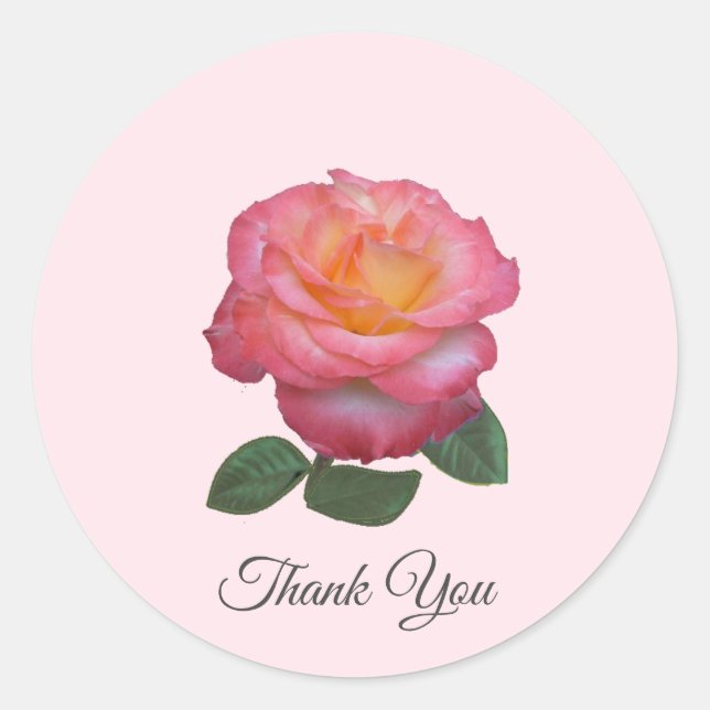 Adesivo Bela Rosa Rosa Obrigado (Frente)