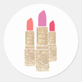 Adesivo Bela Sequência Dourada Lipstick Makeup Artist Beau