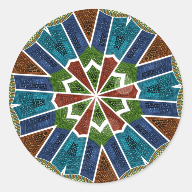 Adesivo Bela Tendência Têxtil Asiático Design Impressão (Frente)