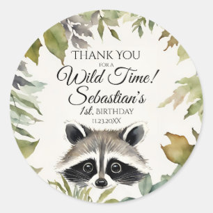 Adesivo Bela Terra do Raccoon Obrigado Aniversário