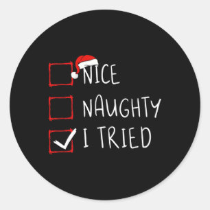 Adesivo Bela travessura Eu Tentei A Lista De Natal Papais