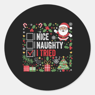 Adesivo Bela travessura, Eu Tentei Feliz Natal Papai Noel