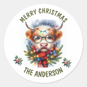 Adesivo Bela Vaca Feliz Natal