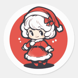 Adesivo Bela vinheta de Natal da Sra. Claus