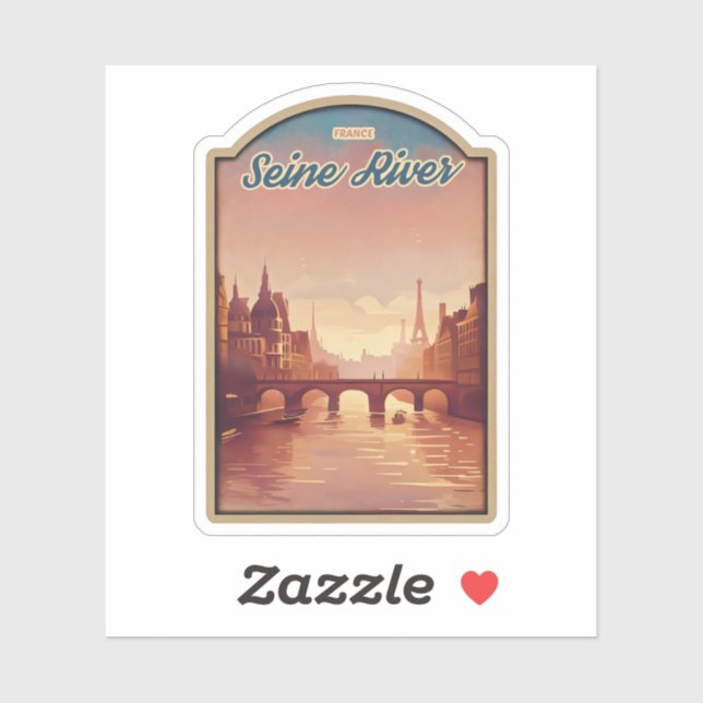 Adesivo Bela Visão do Rio Sena - França (Folha)