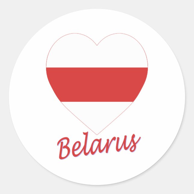 Adesivo Belarus (tradicional) Flag Heart (Frente)