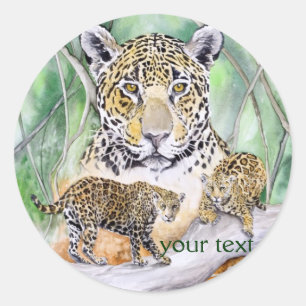 Adesivo Belas artes da aguarela de Jaguar da selva