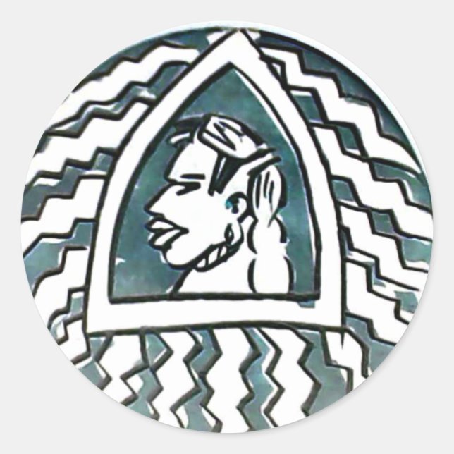 Adesivo Beleza Africana Bongo Maasai Retrato Arte Tribal (Frente)