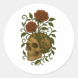 Adesivo Beleza Assombradora Arte de Halloween Caveira e Ro