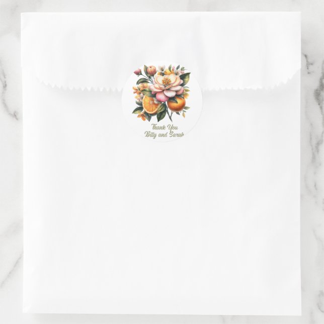 Adesivo Beleza Botânica: Flores Laranja e Rosa (Bolsa)