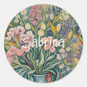 Adesivo Beleza Brilhante: Pastel Flores em um Vaso