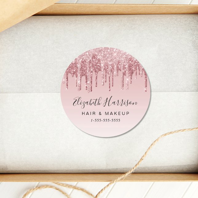 Adesivo Beleza brilhante rosa-Dourada rosa (Criador carregado)