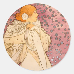 Adesivo Beleza da Mulher Mucha Art Nouveau
