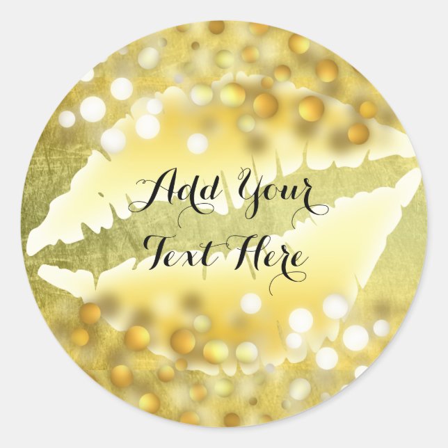 Adesivo Beleza de Moda Clássica Dourada Confetti Glitter (Frente)