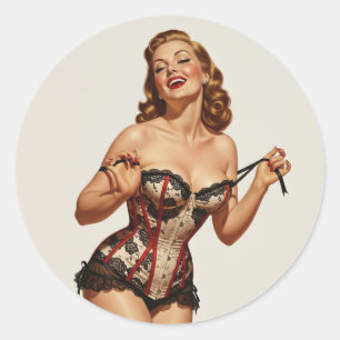 Adesivo Beleza de Pin-up de 50 Retroativo