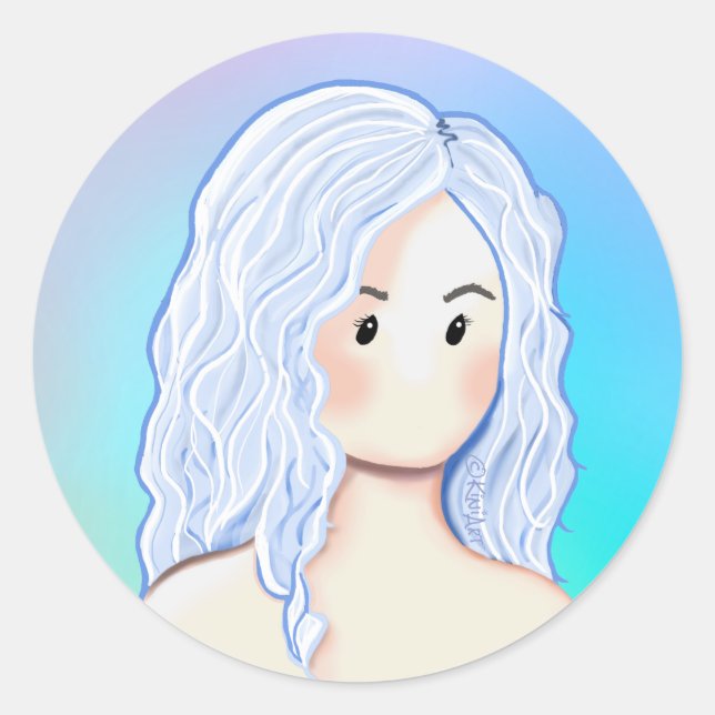 Adesivo Beleza do Cabelo de Prata (Frente)