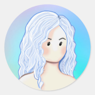 Adesivo Beleza do Cabelo de Prata